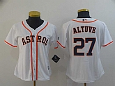 Women Astros 27 Jose Altuve White Cool Base Jersey,baseball caps,new era cap wholesale,wholesale hats